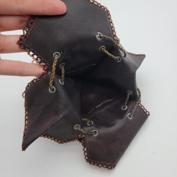 Vintage Boho Suede Beaded Handbag Purse - Picture 6 of 13